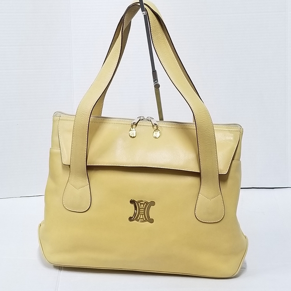 Gorgeous Rare Vintage CÉLINE Triomphe Large Leather Tote handbag - Picture 2 of 16